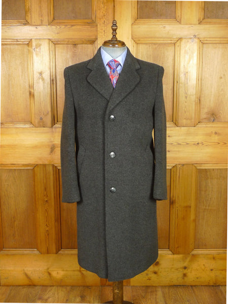 26/0095 immaculate vintage heavyweight crombie grey textured wool overcoat 42