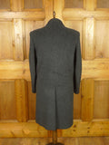 26/0095 immaculate vintage heavyweight crombie grey textured wool overcoat 42