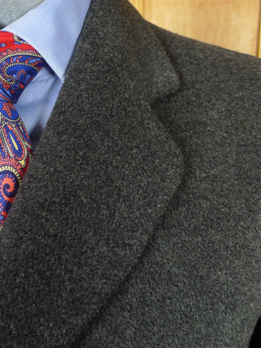 26/0095 immaculate vintage heavyweight crombie grey textured wool overcoat 42