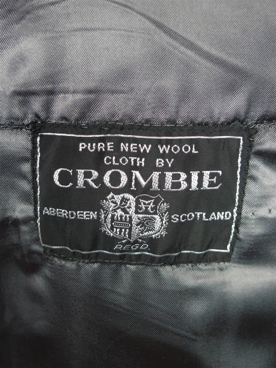 26/0095 immaculate vintage heavyweight crombie grey textured wool overcoat 42