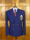 26/0085 wonderful genuine 1960s vintage heavyweight royal blue d/b worsted blazer 43 short to regular
