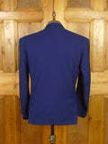 26/0085 wonderful genuine 1960s vintage heavyweight royal blue d/b worsted blazer 43 short to regular