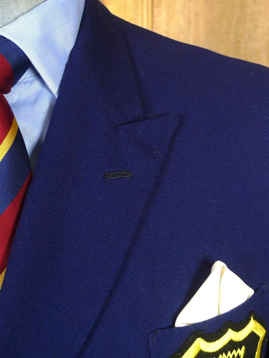 26/0085 wonderful genuine 1960s vintage heavyweight royal blue d/b worsted blazer 43 short to regular