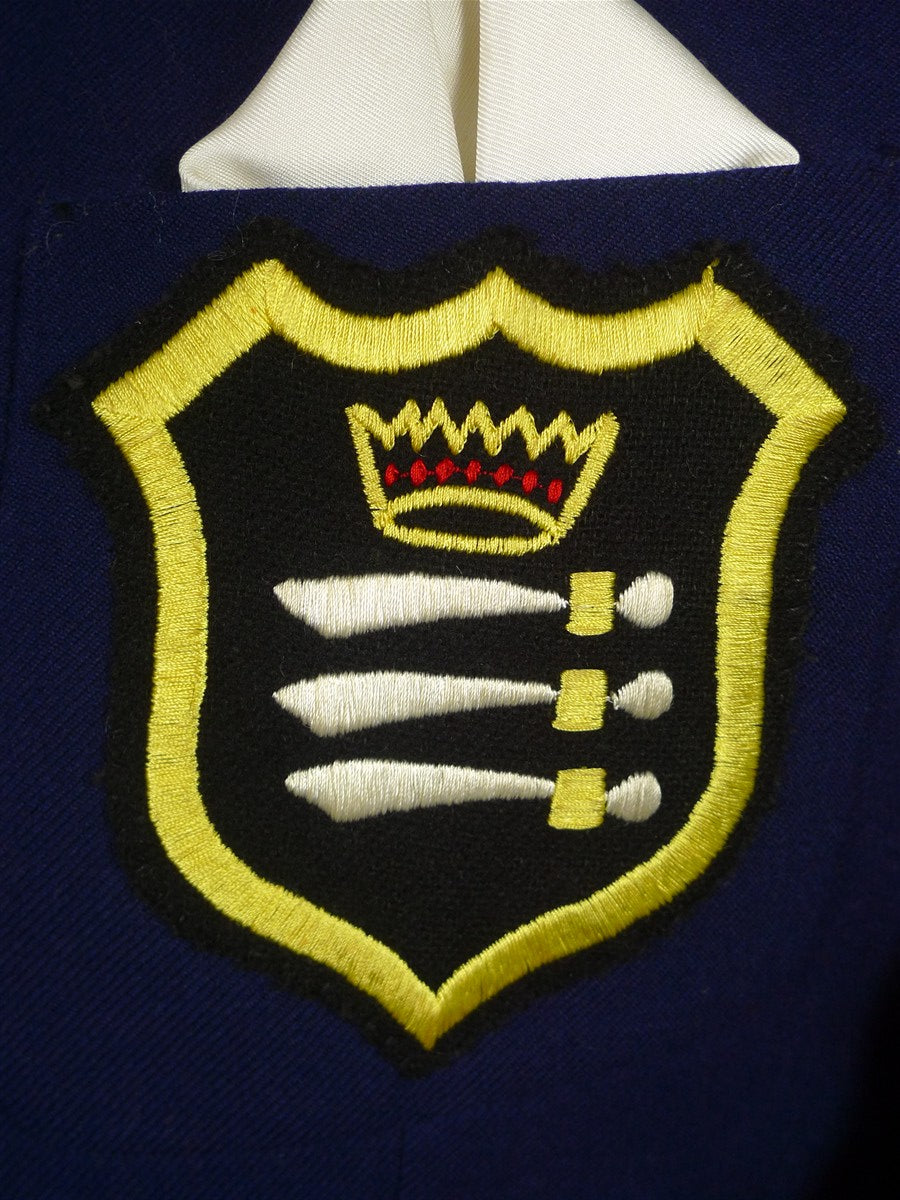 26/0085 wonderful genuine 1960s vintage heavyweight royal blue d/b worsted blazer 43 short to regular