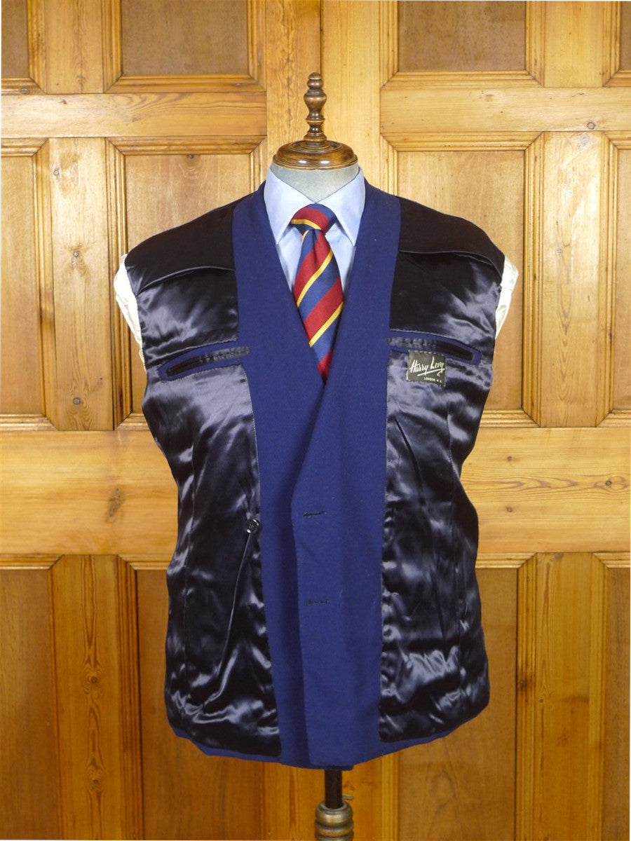 26/0085 wonderful genuine 1960s vintage heavyweight royal blue d/b worsted blazer 43 short to regular