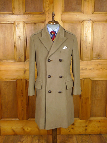 26/0102 near immaculate bespoke tailor extra-heavyweight crombie melton wool d/b british warm overcoat coat 38-39