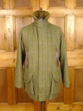 26/0098 superb vintage norton field sports (norton & son) savile row bespoke green wp check shooting field coat 42