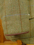 26/0098 superb vintage norton field sports (norton & son) savile row bespoke green wp check shooting field coat 42