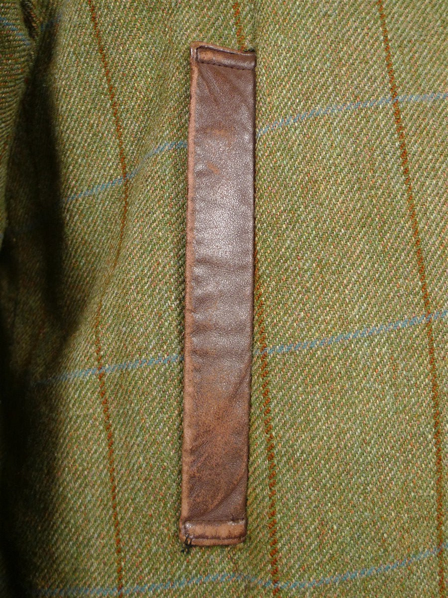26/0098 superb vintage norton field sports (norton & son) savile row bespoke green wp check shooting field coat 42