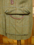 26/0098 superb vintage norton field sports (norton & son) savile row bespoke green wp check shooting field coat 42