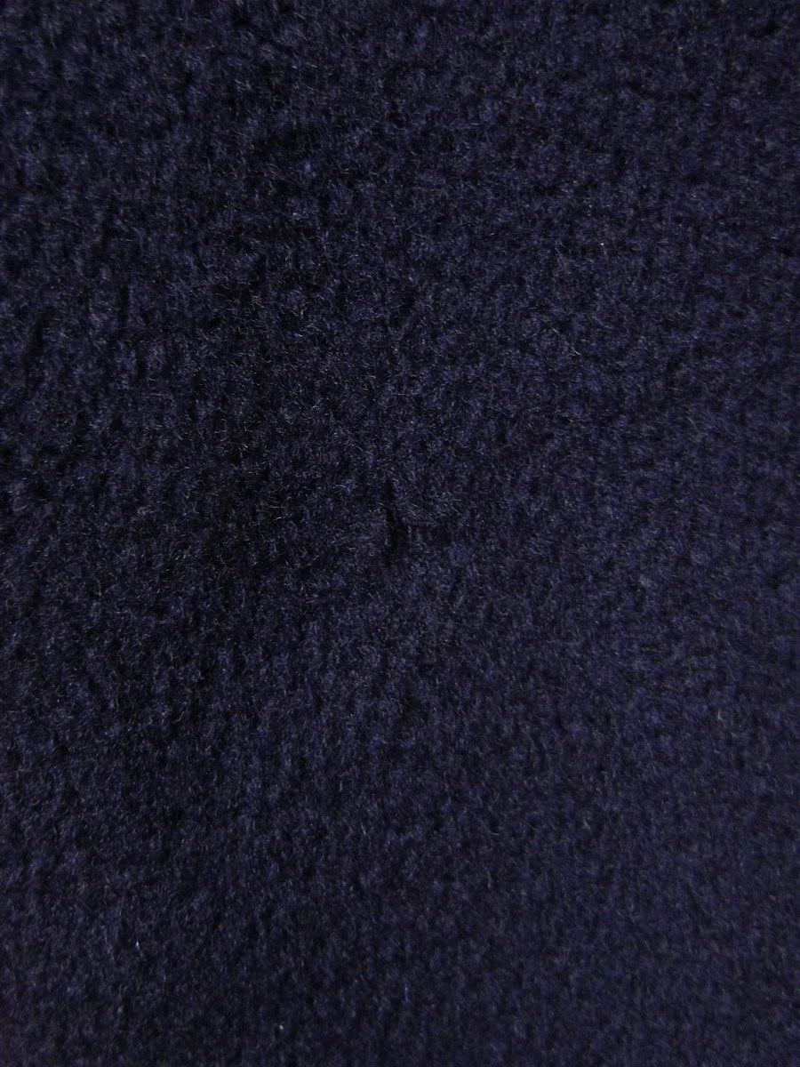 26/0099 beautiful 1950s 1960s vintage extra-heavyweight navy blue textured crombie wool overcoat w/ velvet collar 42