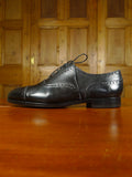 26/0081 edward green custom grade black leather brogue shoe uk 7.5