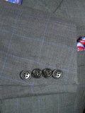 26/0115 beautiful luis herrera sevilla bespoke grey / blue wp check superfine wool suit 39 short