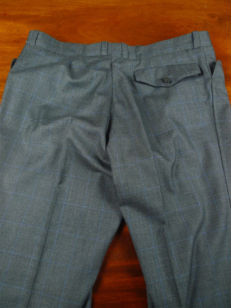 26/0115 beautiful luis herrera sevilla bespoke grey / blue wp check superfine wool suit 39 short