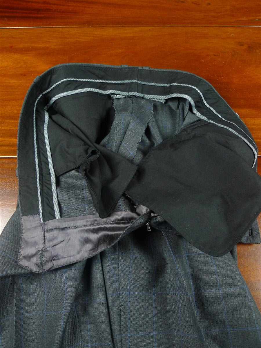 26/0115 beautiful luis herrera sevilla bespoke grey / blue wp check superfine wool suit 39 short