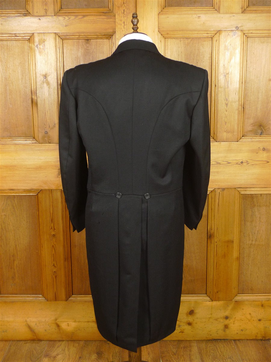26/0116 canvassed wensum company black wool evening tailcoat & trouser suit 45-46 long