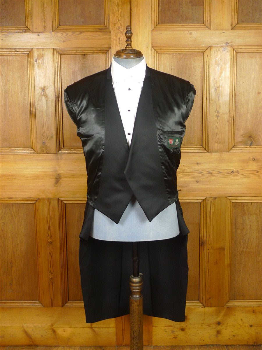 26/0116 canvassed wensum company black wool evening tailcoat & trouser suit 45-46 long