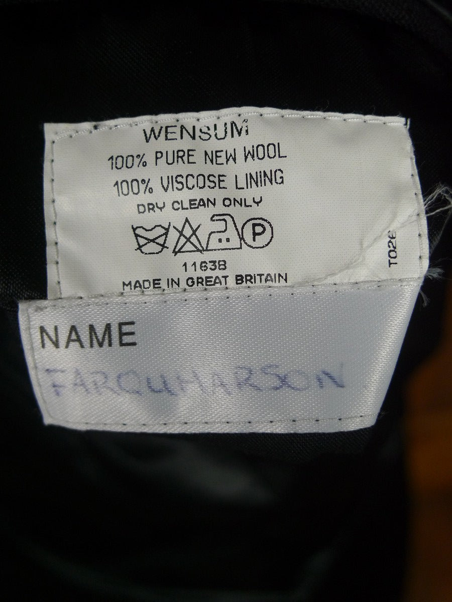 26/0116 canvassed wensum company black wool evening tailcoat & trouser suit 45-46 long