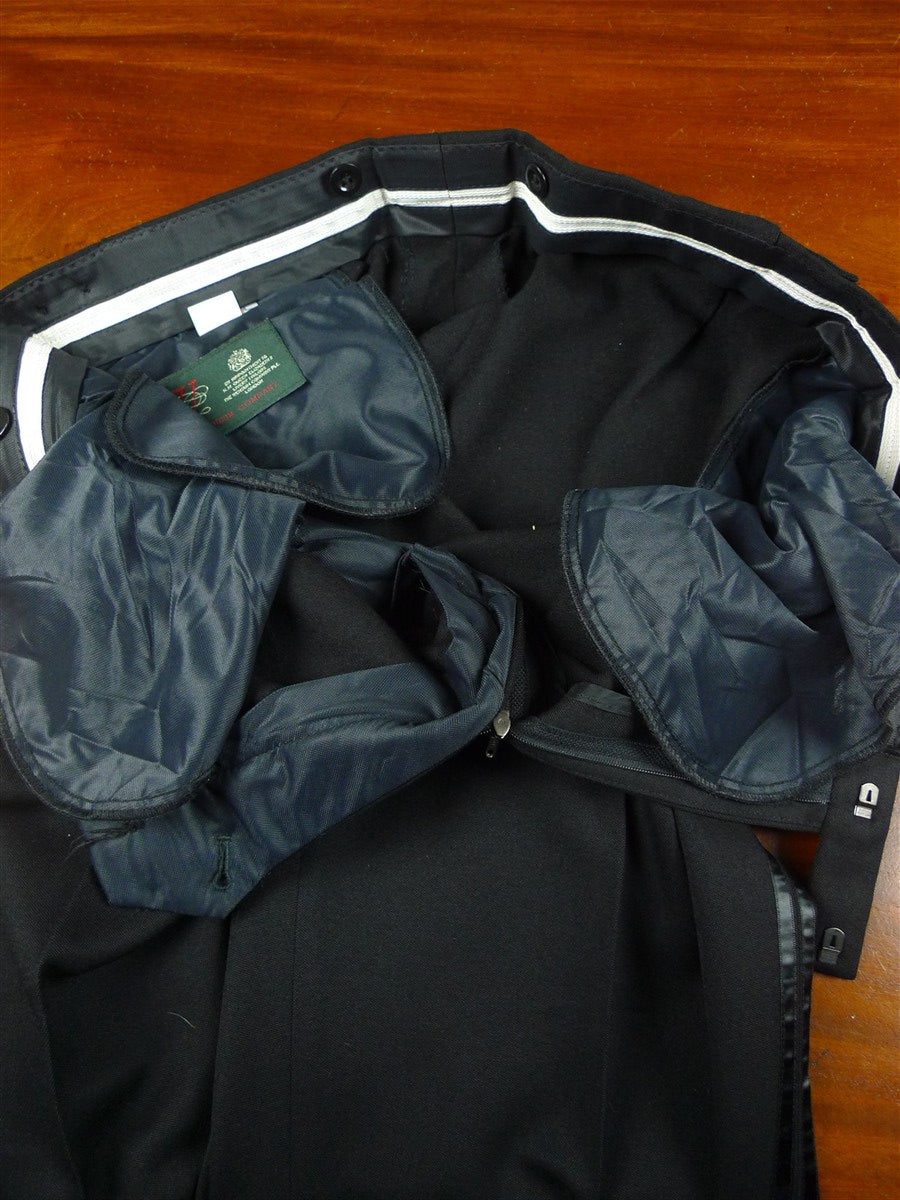 26/0116 canvassed wensum company black wool evening tailcoat & trouser suit 45-46 long