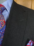 26/0113 immaculate vintage hackett london grey worsted & mohair d/b suit 43 long