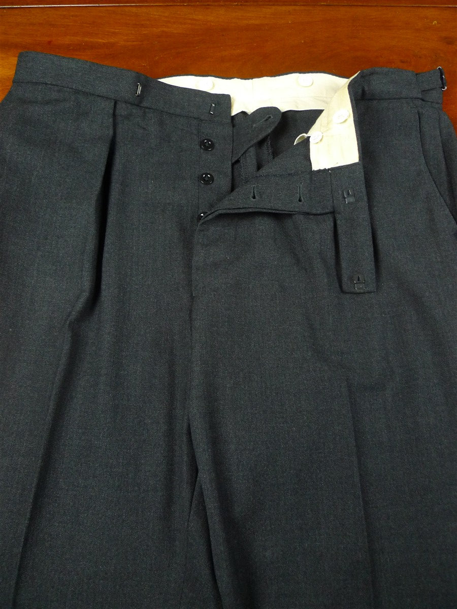 26/0113 immaculate vintage hackett london grey worsted & mohair d/b suit 43 long