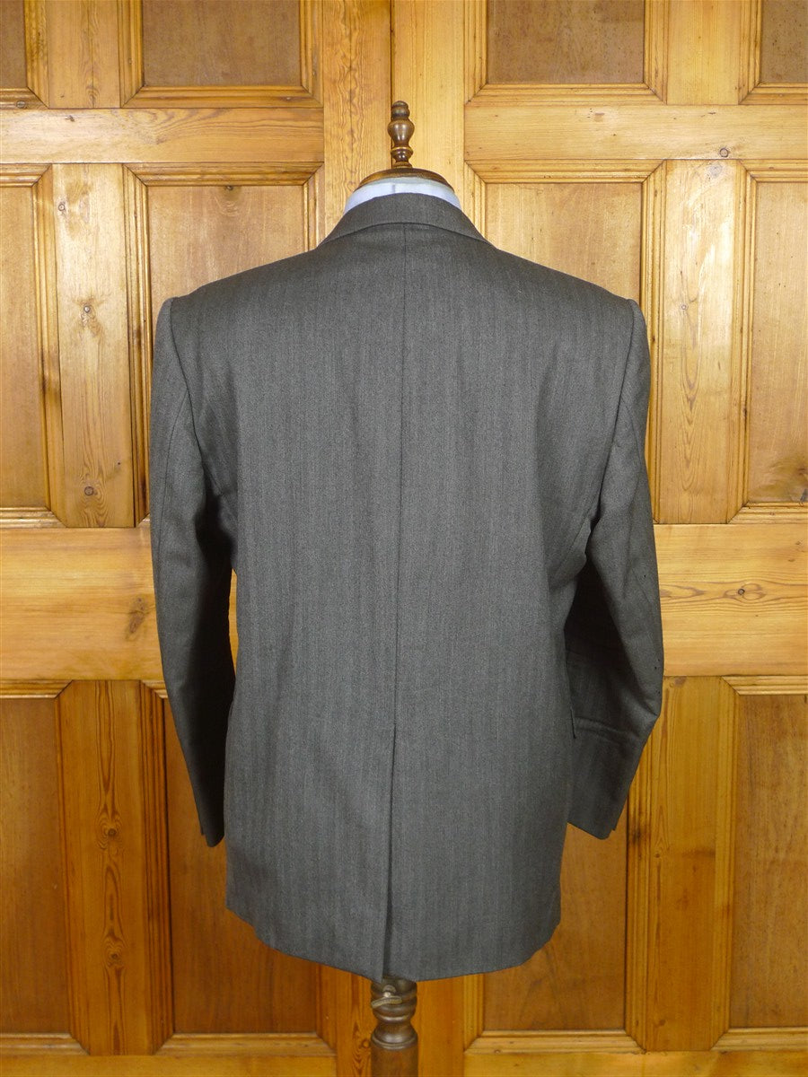 26/0119 vintage hackett london grey herringbone wool suit 46 regular