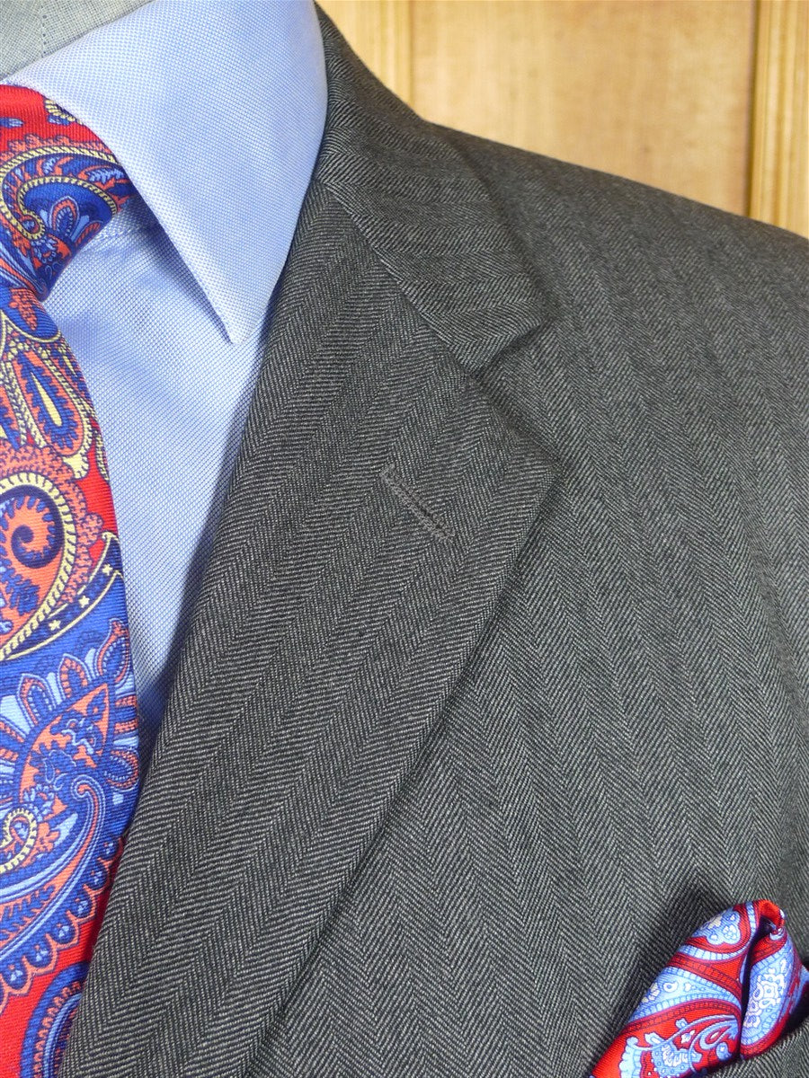 26/0119 vintage hackett london grey herringbone wool suit 46 regular