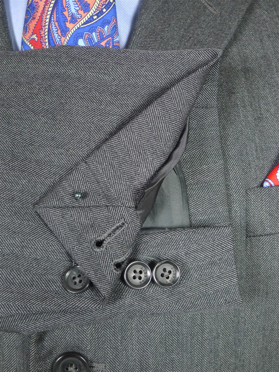 26/0119 vintage hackett london grey herringbone wool suit 46 regular