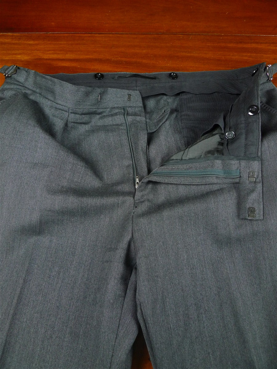 26/0119 vintage hackett london grey herringbone wool suit 46 regular