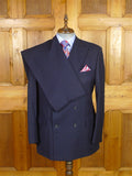 26/0120 vintage hackett london navy blue worsted super 120s d/b wool suit 44 regular