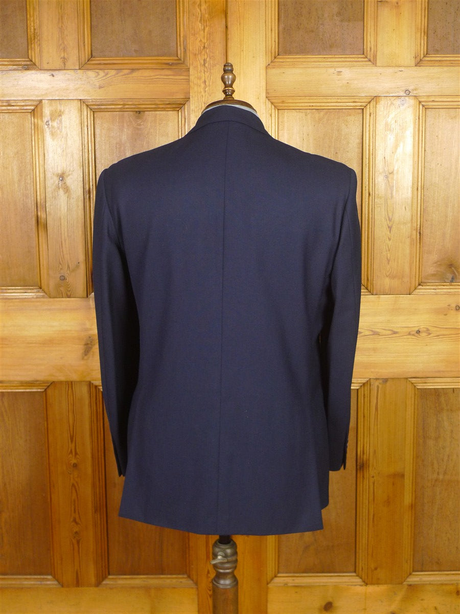 26/0120 vintage hackett london navy blue worsted super 120s d/b wool suit 44 regular