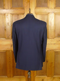26/0120 vintage hackett london navy blue worsted super 120s d/b wool suit 44 regular