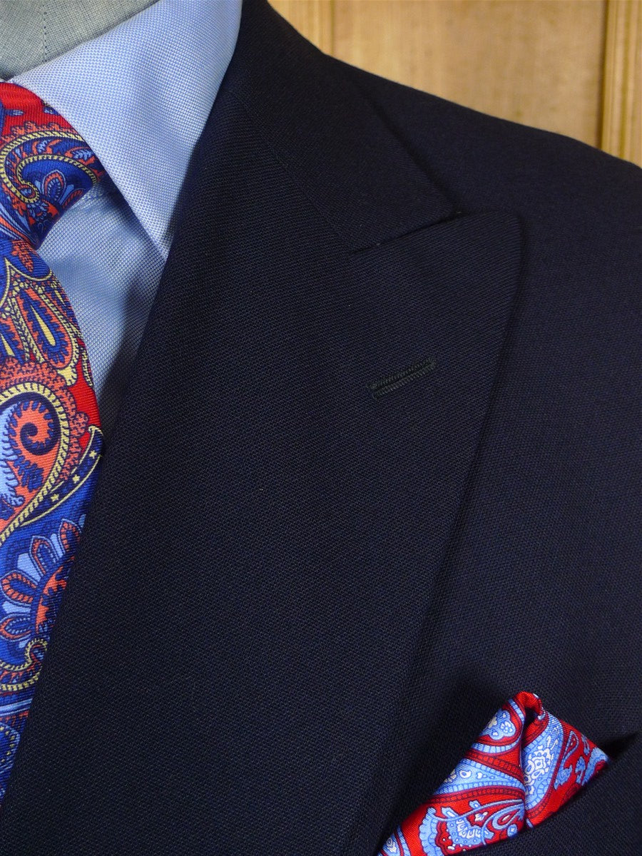 26/0120 vintage hackett london navy blue worsted super 120s d/b wool suit 44 regular