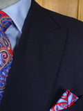 26/0120 vintage hackett london navy blue worsted super 120s d/b wool suit 44 regular