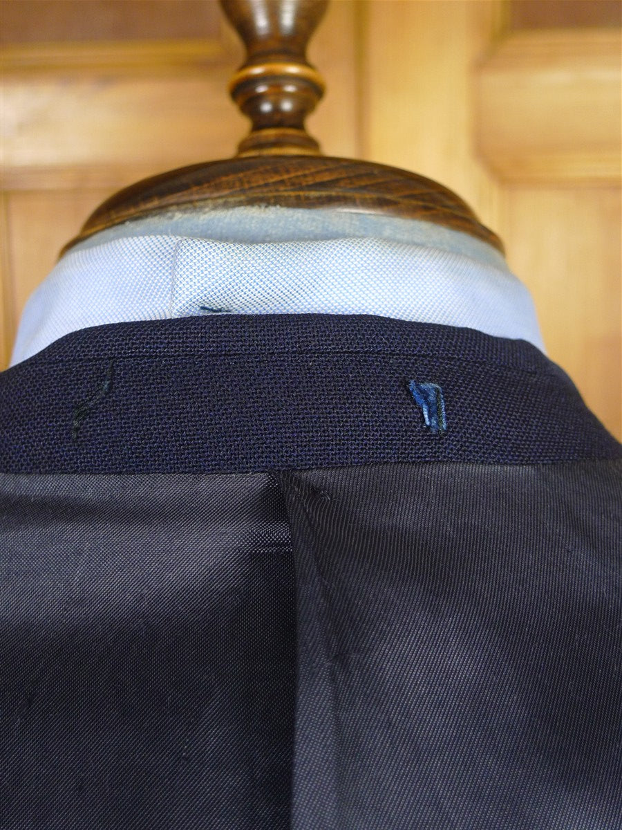 26/0120 vintage hackett london navy blue worsted super 120s d/b wool suit 44 regular