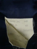26/0122 immaculate vintage hackett london navy blue rope-stripe d/b worsted wool suit 44 long