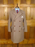 26/0133 vintage all wool heavyweight british warm overcoat w/ leather buttons 39 short