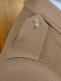26/0133 vintage all wool heavyweight british warm overcoat w/ leather buttons 39 short