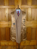 26/0133 vintage all wool heavyweight british warm overcoat w/ leather buttons 39 short