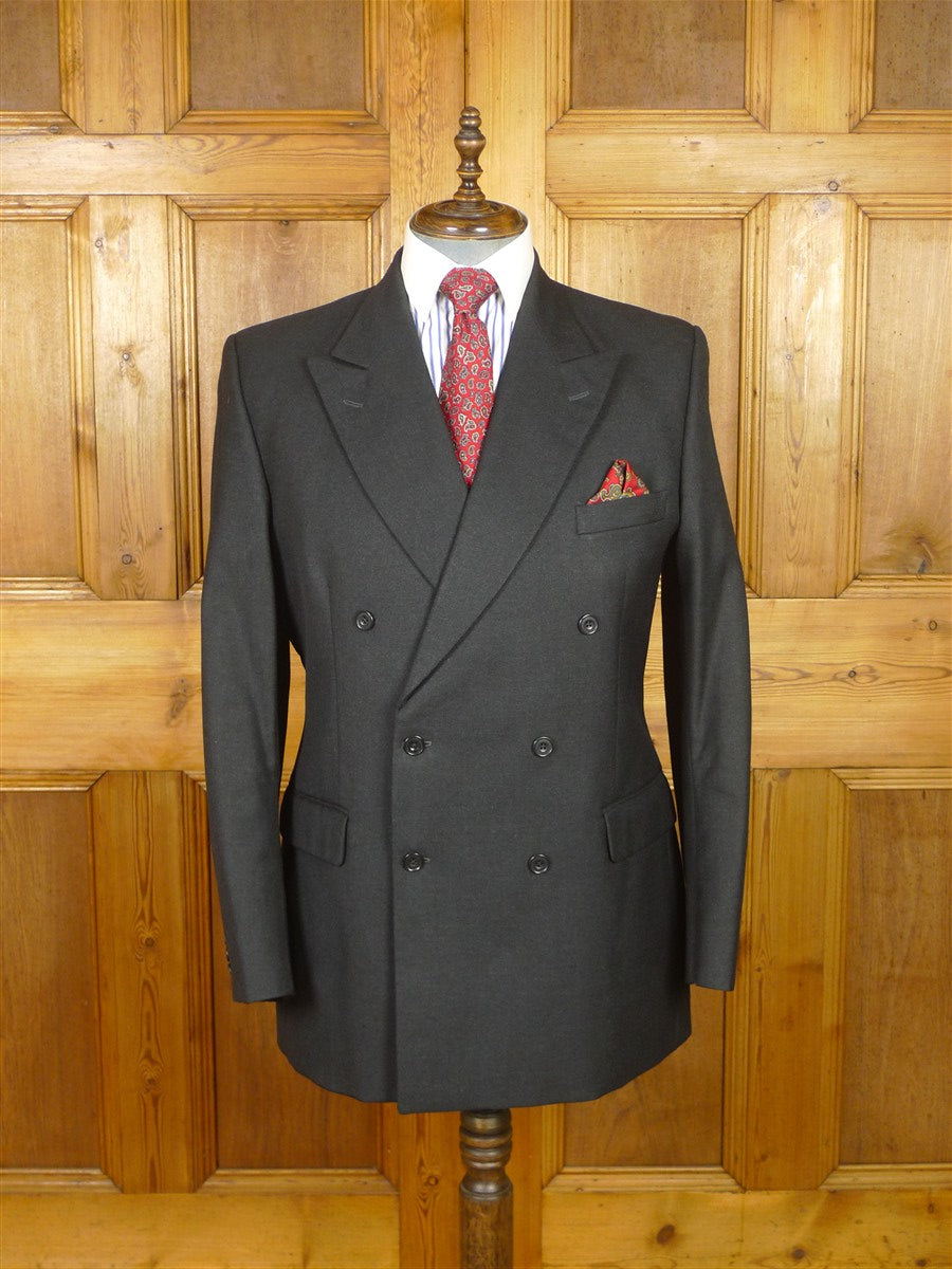 26/0112 vintage hackett london heavyweight grey worsted d/b suit 42 long