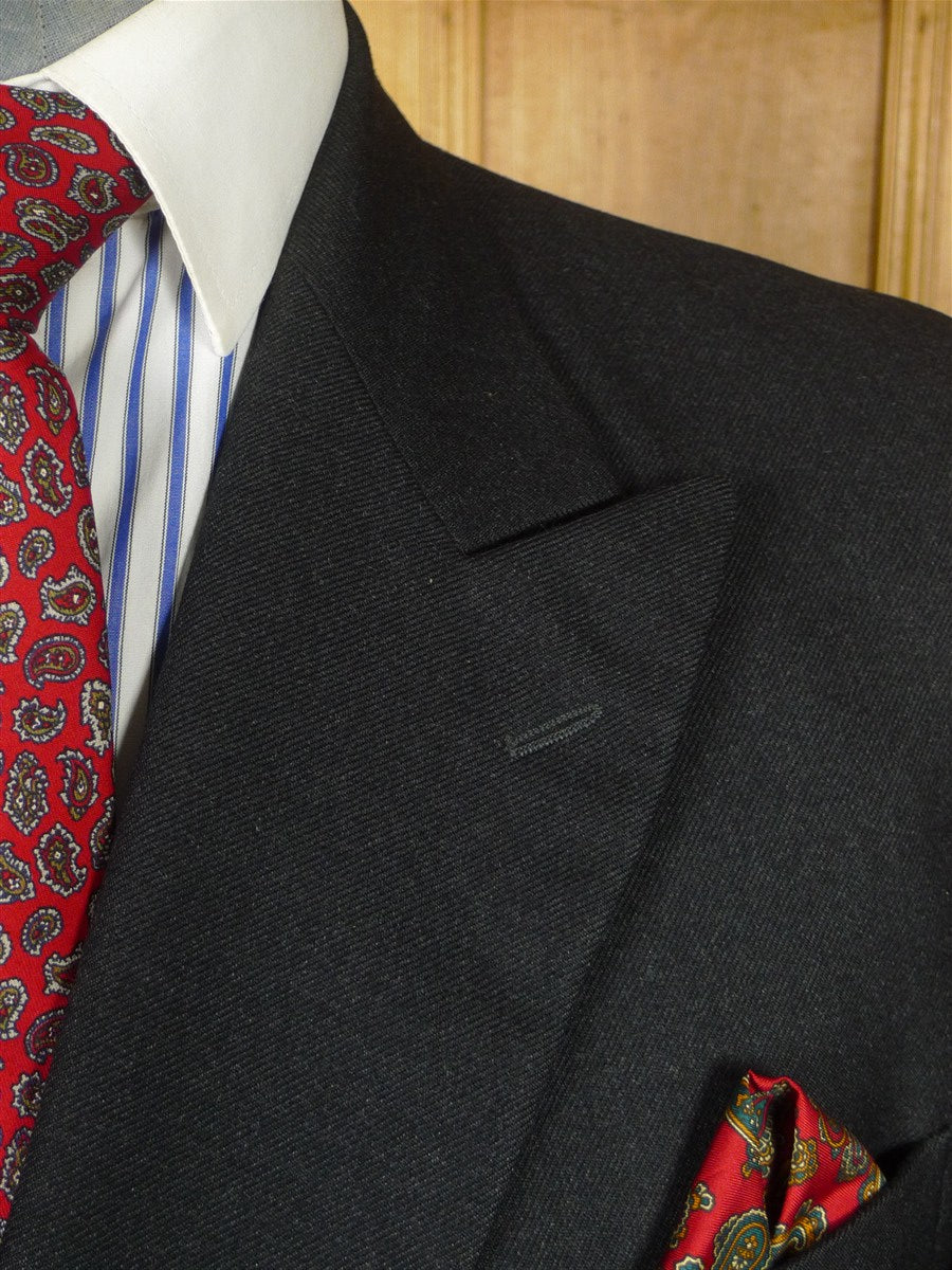 26/0112 vintage hackett london heavyweight grey worsted d/b suit 42 long