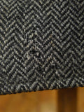 26/0134 heavyweight vintage chester barrie savile row hand tailored grey herringbone tweed overcoat 44