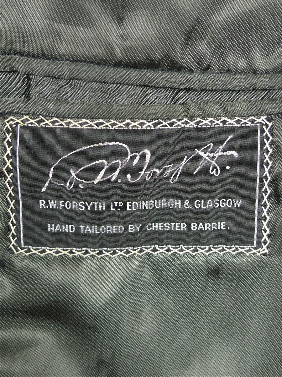 26/0134 heavyweight vintage chester barrie savile row hand tailored grey herringbone tweed overcoat 44