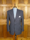 26/0127 immaculate vintage jaeger london blue check wool sports jacket blazer 42 regular
