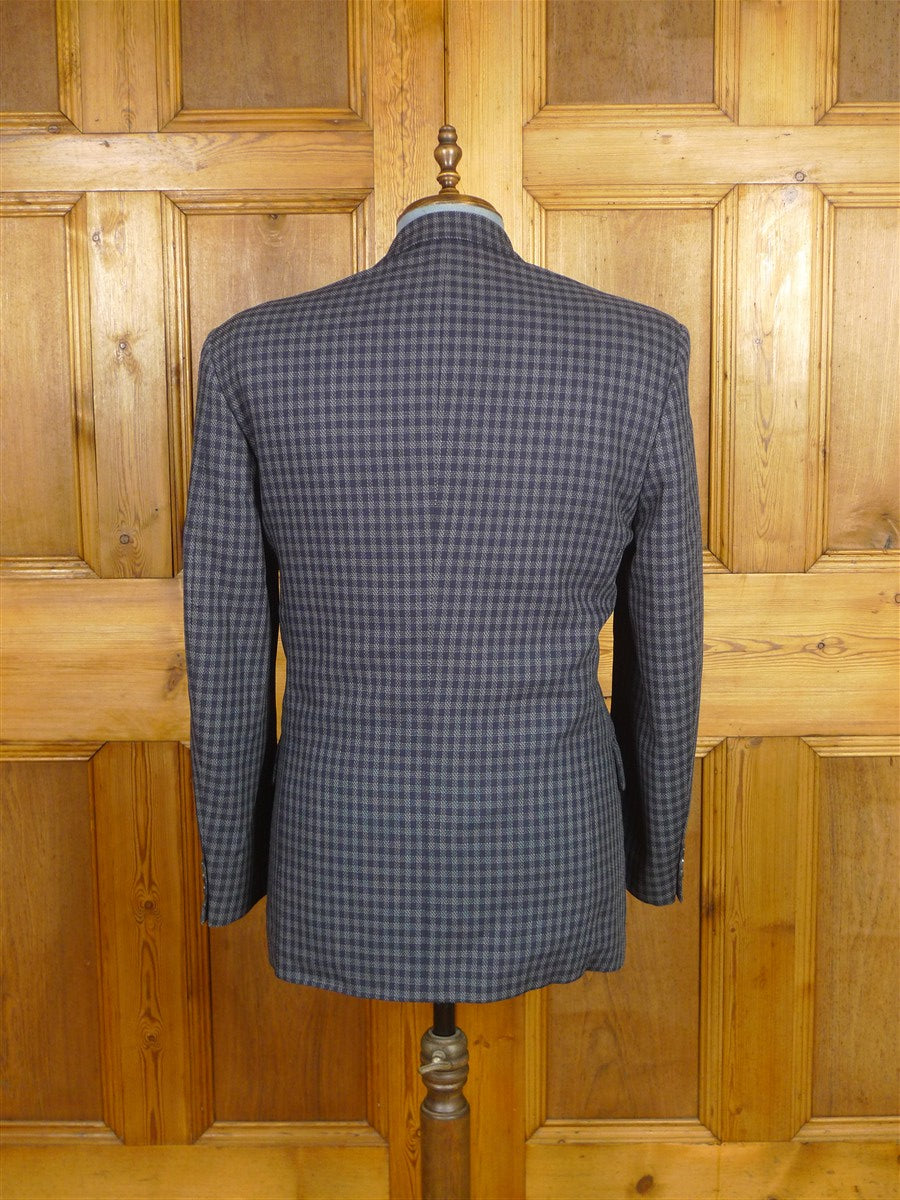 26/0127 immaculate vintage jaeger london blue check wool sports jacket blazer 42 regular