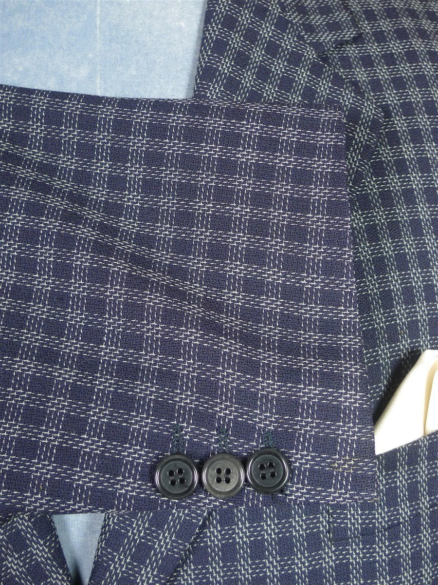 26/0127 immaculate vintage jaeger london blue check wool sports jacket blazer 42 regular