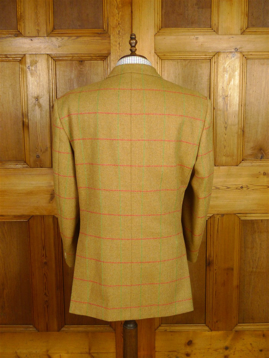 26/0128 mint unworn bladen supasax 100% lambswool tan brown wp check tweed sports jacket 50 regular