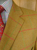 26/0128 mint unworn bladen supasax 100% lambswool tan brown wp check tweed sports jacket 50 regular