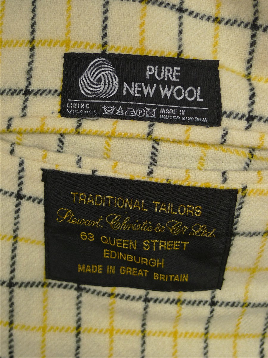 26/0111 superb stewart christie edinburgh heavyweight black cavalry twill hunting coat w/ ghillie collar 44