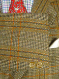 26/0131 immaculate harry hall brown / green glen check tweed sports jacket 42 short to regular